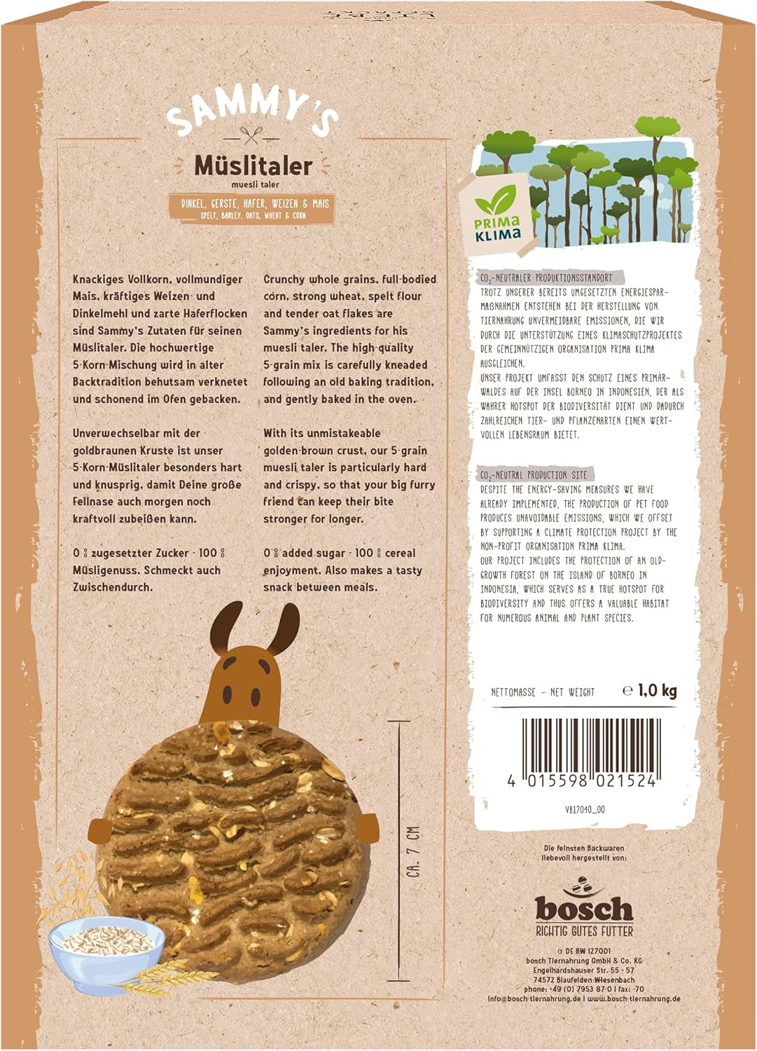 Sammy´S Müslitaler | Knusprig Gebackene Hundesnacks | 5-Korn-Müslitaler Für Deine Große Fellnase (Ab 30 Kg) | 1 Kg spannmål Naty Shop