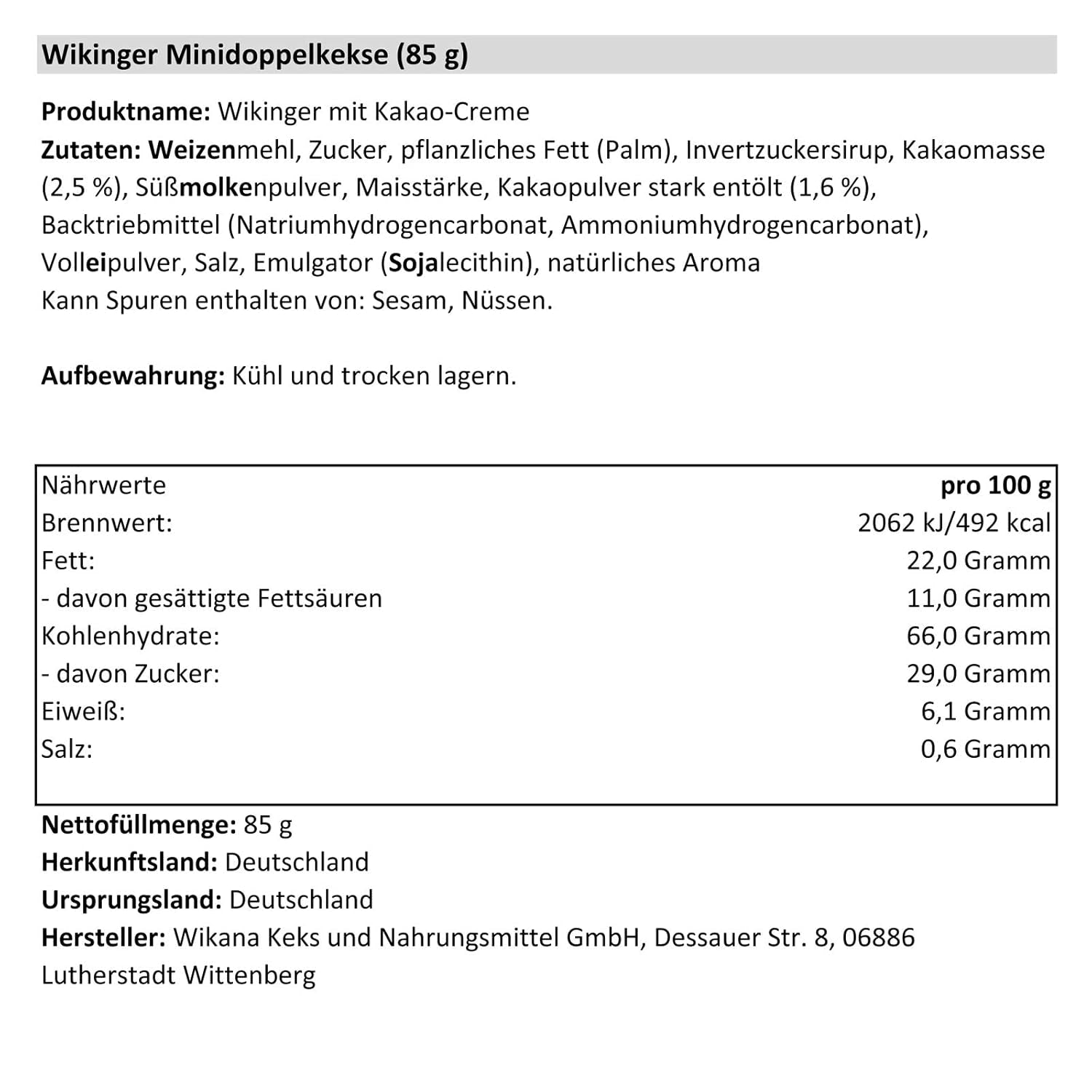 Viking med kakaokräm, 85 g