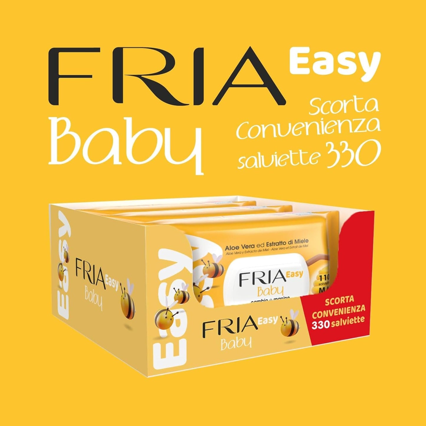 Enkla våtservetter för baby med aloe vera och honungsextrakt hudfuktighetskräm, dermatologiskt testad, 330 våtservetter