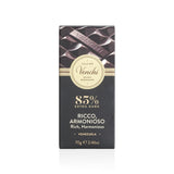 Venchi - Chokladkaka 85%, 70g - Med knapriga rostade kakaobönor - Glutenfri - Vegansk