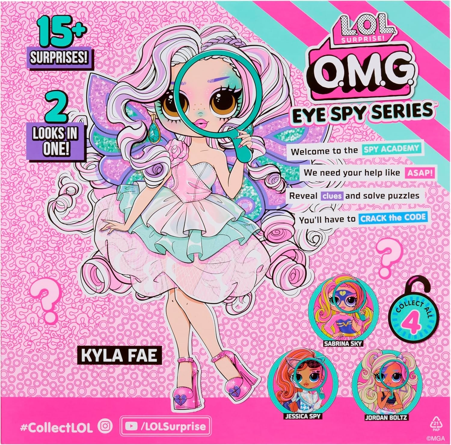 LOL Överraskning! OMG Eye Spy Series - Fairy - Innehåller 1 docka med outfit och tillbehör, pussellösning och överraskningsupptäckt, 4 samlardockor