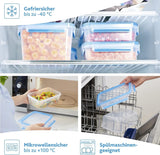 Emsa 515585 Matklipp & Stäng | 3 delar set | plast | transparent / grön | 0,55 / 1 / 2,2 liter Naty Shop matförvaringslådor
