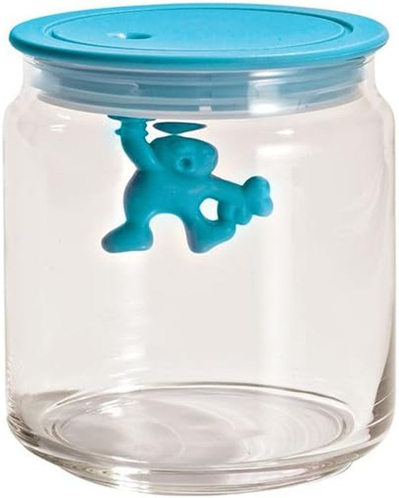 Alessi "Gianni" Köksburk i glas med förseglat lock, termoplastiskt harts, svart, 27,5 x 13,5 x 28 cm Matförvaringslådor Naty Shop Ljusblå 10,2 X 10,2 X 12 Cm