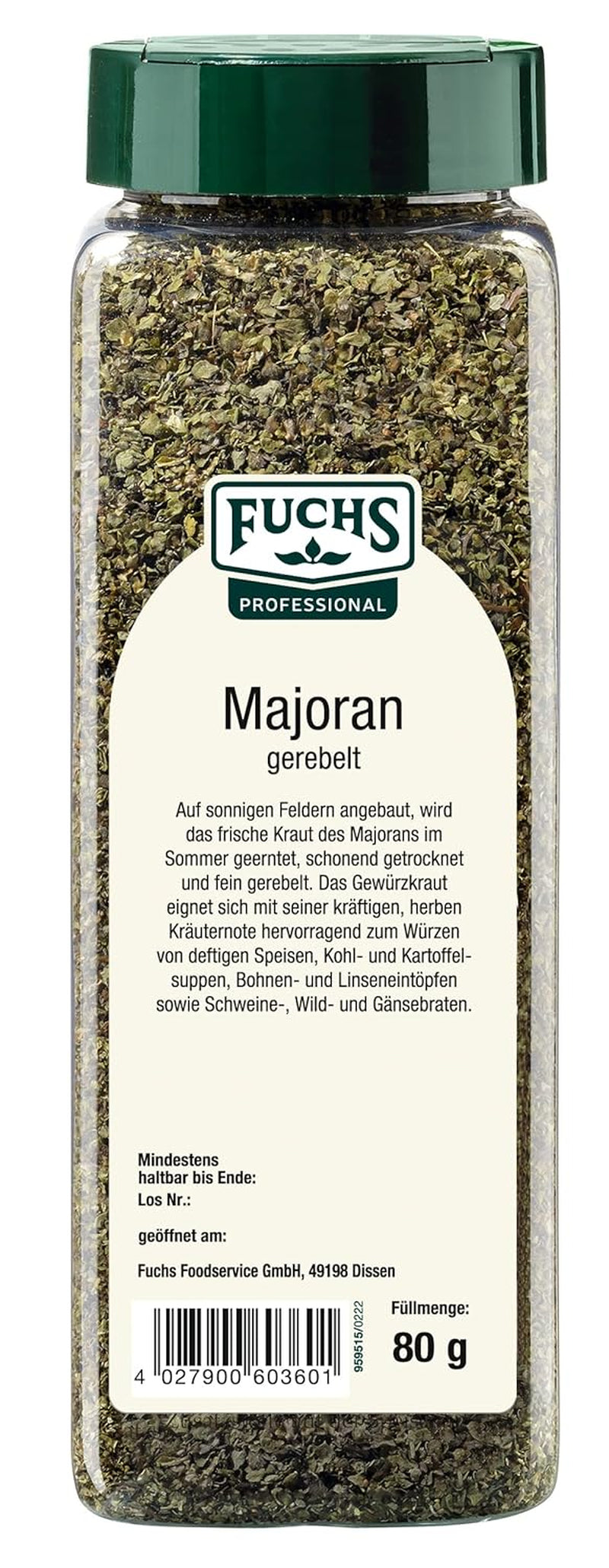 - Mejram gerebelt | Mit praktischem Streuaufsatz | Zum Verfeinern von Bohnen- und Linseneintöpfen | 80 g im großen Streuer