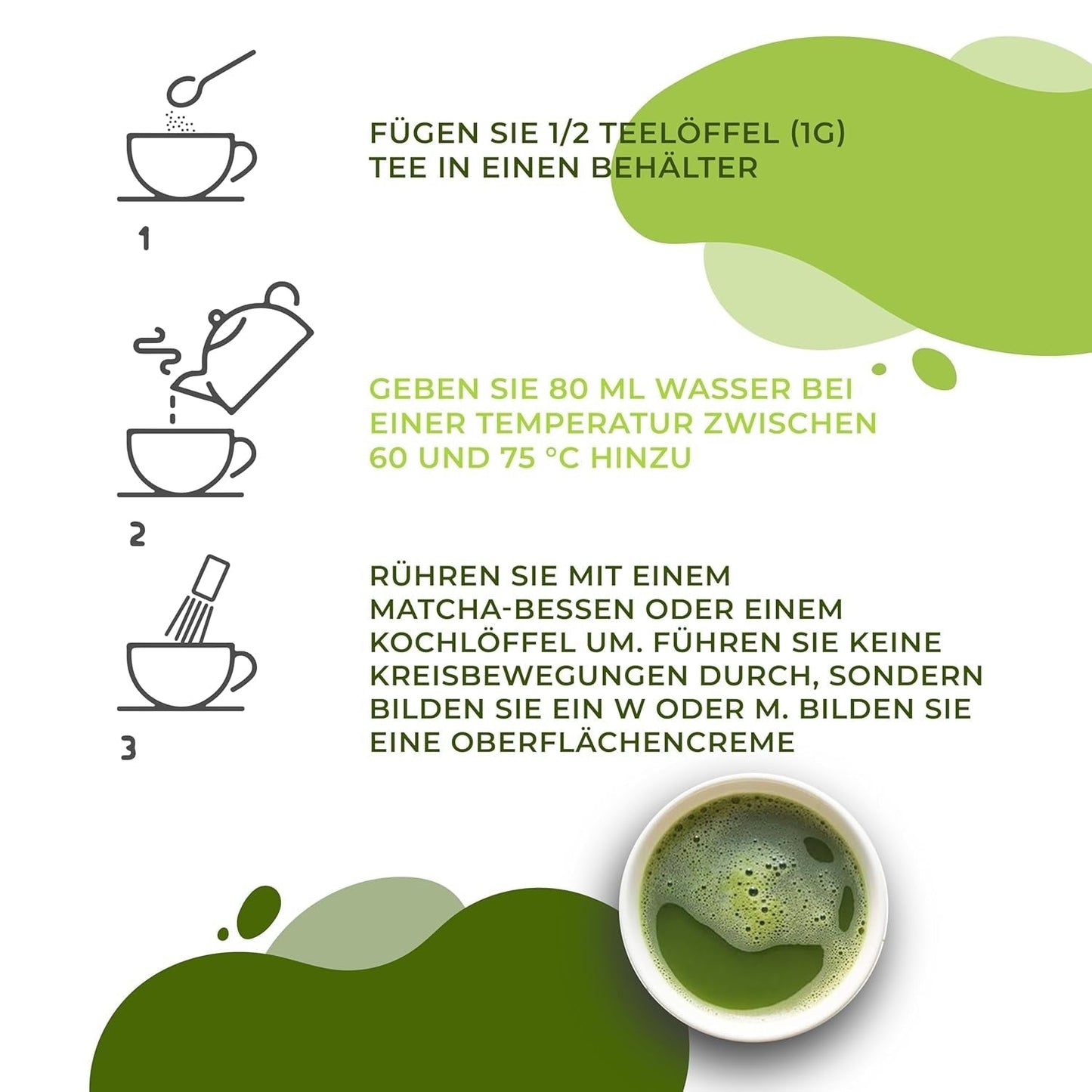 Japanskt Matcha-te, premiumkvalitet, pulver. 100% naturligt. Grönt te-reducerare, kraftfull avgiftning och antioxidant. Renodlad matcha - Ursprung: Japan (100 g)