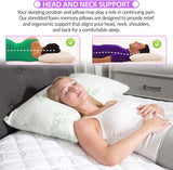 King Size 2-pack bambukudde - Strimlad Memory Foam Justerbar sovbäddskudde - Rygg, mage, sidosöm, avtagbart överdrag, Cooling Hotel Down Alternative, King (2-pack) Naty Shop Standardkuddar
