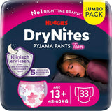 Huggies Drynites Nachtwindeln Bei Bettnässen, Für Mädchen Ab 13 Bis Ca. 17 Jahre (48-60 KG), 33 Stück (3X11), Jumbo-Monatspack, blöjbyxor XL Tillbehör Mat och amning Baby Naty Shop