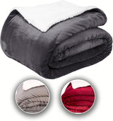 Komfortec bekväm filt 150X200 Cm, Oeko-Tex certifierad fluffig fleecefilt, varm sherpafilt till soffan, tjock filt till soffan, vinröda Sängar och filtar Besuche den Komfortec-Store Antracit 150 X 200 Cm