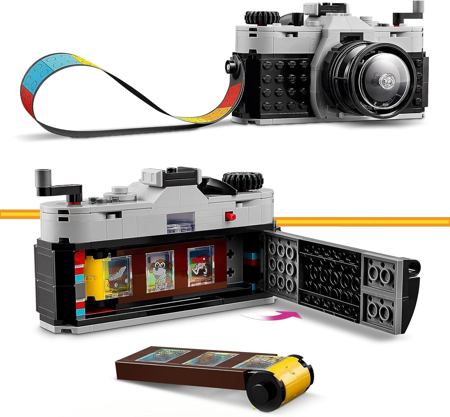LEGO Creator 3In1 retrokameraleksak, videokamera, tv-apparat, skrivbordsdekorationer för barn eller sovrumstillbehör, fotopresenter för flickor och pojkar 8 år gamla 31147 Byggset Besuche den LEGO-Store