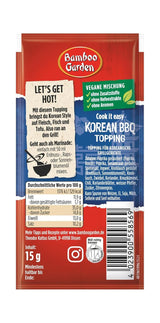Bamboo Garden - Koreansk BBQ Topping | Gewürztopping zum Verfeinern von Koreanischen Grillgerichten | Veganska, naturliga ingredienser | 15 g i påse
