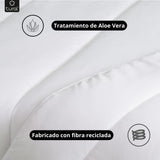 Tural - Quilt 150 X 220 cm med Aloe Vera-behandling, fiberfyllning 300 G/M², mjuk, andas, Oeko-Tex certifierad (vit, säng 90 cm) Täcken och täcken Naty Shop