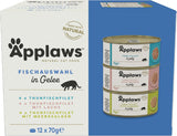 Applaws Natural Wet Cat Food Jelly Fish Selection (Förpackning med 12 x 70 g)