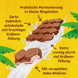 Kaba mjölkchoklad med jordgubbsgrädde, fylld chokladkaka, 90 g bar, smält-i-munnen choklad med jordgubbsfruktig grädde och Kaba originalsmak (förpackning med 2)