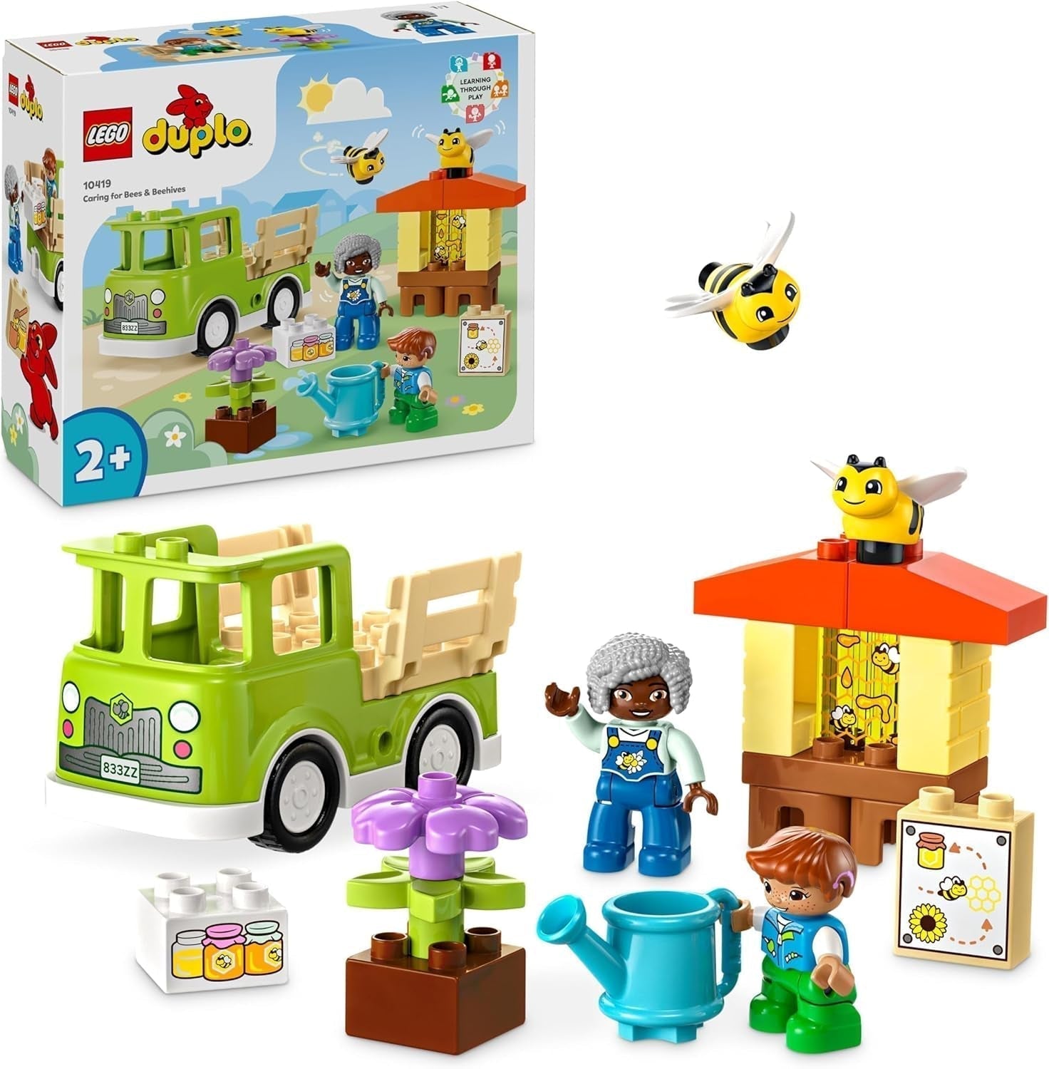 LEGO DUPLO Stadsbiodling och bikupor, pedagogisk leksak för småbarn med 2 figurer och en mobil lastbil, bygg- och ombyggnadsset, leksak för småbarn från 2 år 10419 Byggset Besuche den LEGO-Store Standardtitel