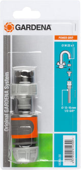 Gardena kopplingssats: Slangkoppling för 13 mm (1/2 tum) och 15 mm (5/8 tum) förlängning, även under högt vattentryck, enkel montering (18283-20)
