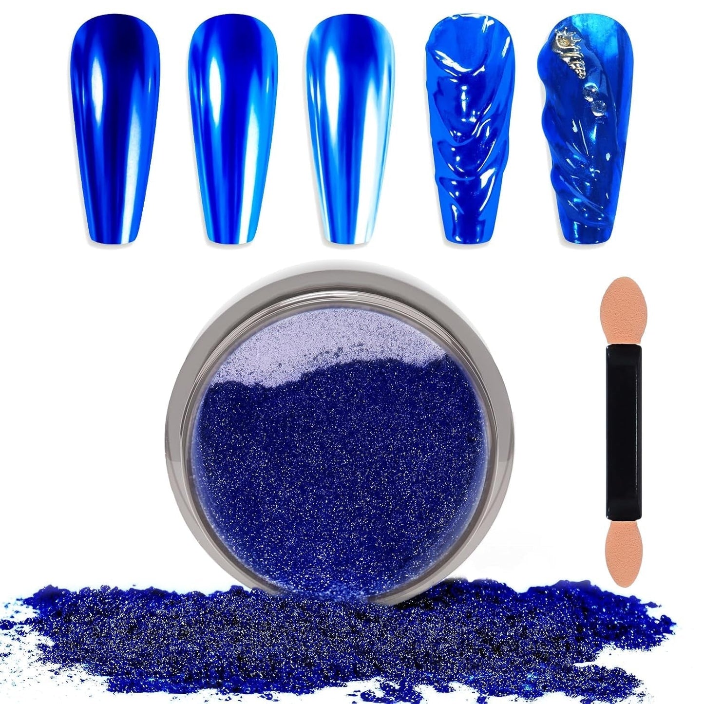 Chrome Nagel Pulver Spiegel Effekt Metallic Staub Holographische Glitter Glasierte Maniküre Dekoration Reflektierendes Pigment Für DIY Gel Polish Nail Art, Harz Handwork, Geschenke Für Gold