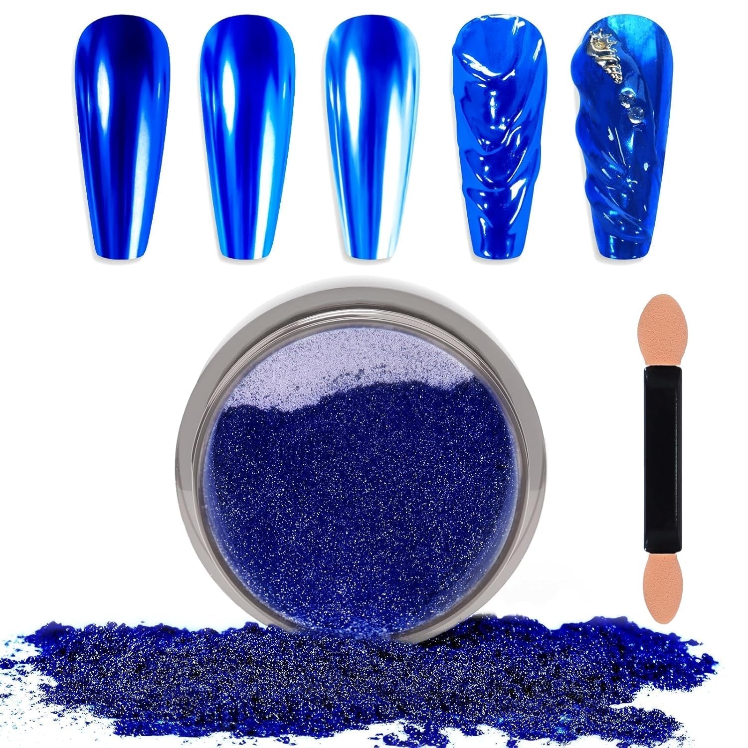 Chrome Nagel Pulver Spiegel Effekt Metallic Staub Holographische Glitter Glasierte Maniküre Dekoration Reflektierendes Pigment Für DIY Gel Polish Nail Art, Harz Handwork, Geschenke Für Gold