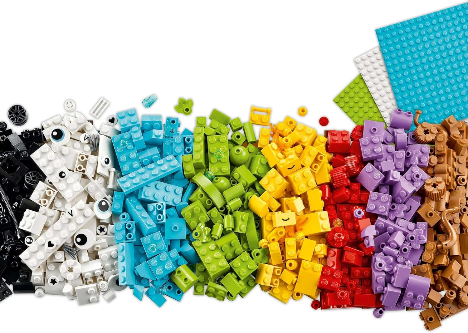 LEGO Classic kreativt set för att bygga och leka - set med färgade klossar - bygg ett hus, en hund, en rolig bil, ett pianoklaviatur och en regnbåge - pysselset för pojkar och flickor från 5 år Byggset Besuche den LEGO-Store