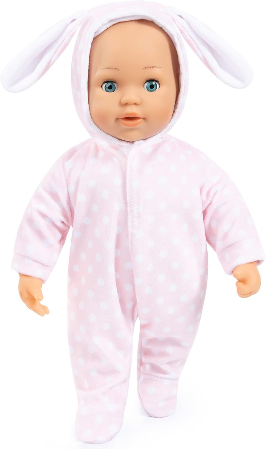 Bayer Design 93822AA Babypuppe Anna, spricht 24 Babylaute, weicher Körper, Schlafaugen, Schnuller, Flasche, 38 cm, rosa, Liten
