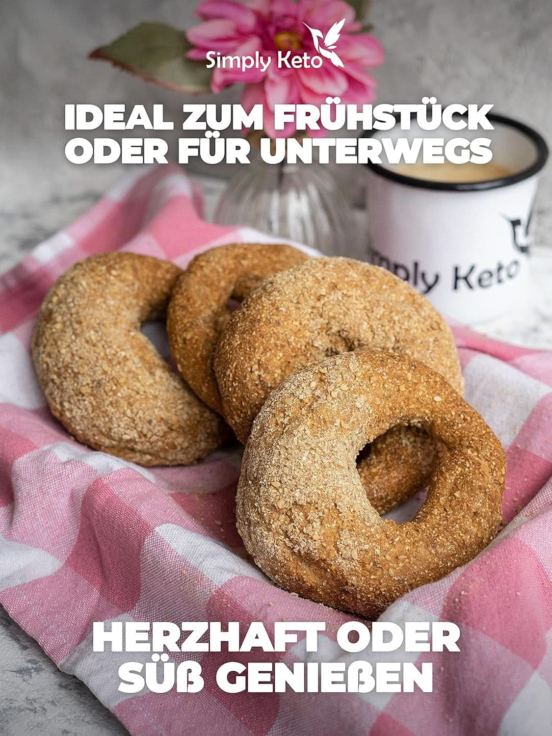 Helt enkelt Keto Lower Carb* Bagel Baking Mix för Lower Carb* och ketogen kost - laktos- och glutenfri - 335 gram Naty Shop Kitchen