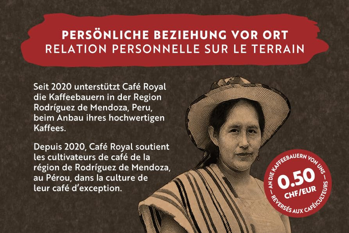 Café Royal Bio Espresso Peru – 100% Arabica Kaffeebohnen, aromatiskt intensiv, dunkle Röstung, Stärke 4/5, Bio & Fairtrade, 500 g ganze Bohnen