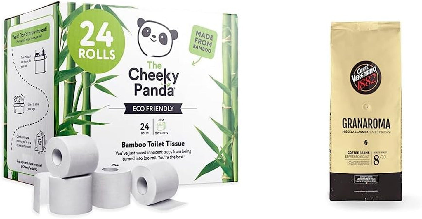 Handla Bulk Cheeky Panda Bamboo Toalettrullar och Pampers Harmony Aqua Baby våtservetter Box, 720 våtservetter (15 x 48), skonsamt hudskydd med 99 % vatten