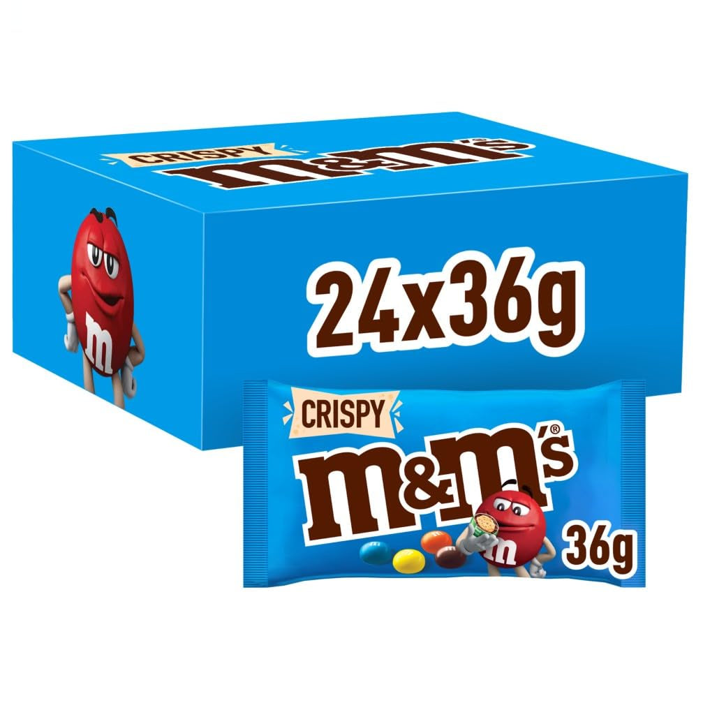 M&M's Peanut Chocolate Bulk Pack 24 x 45 g Choklad Peanut Smaksatt Linser Chokladpresent (1080g) Idealisk som godis med fotbollstema