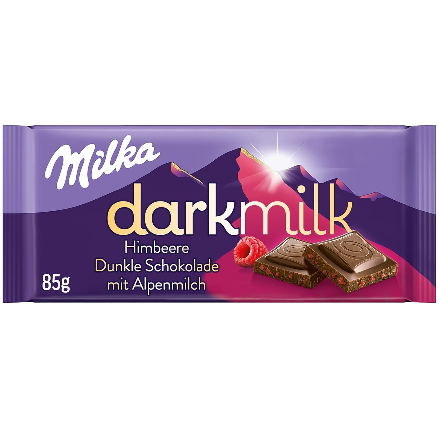 Milka Black Milk – alpin svart choklad med mjölk och krämig nougatfyllning – 85g (5-pack)
