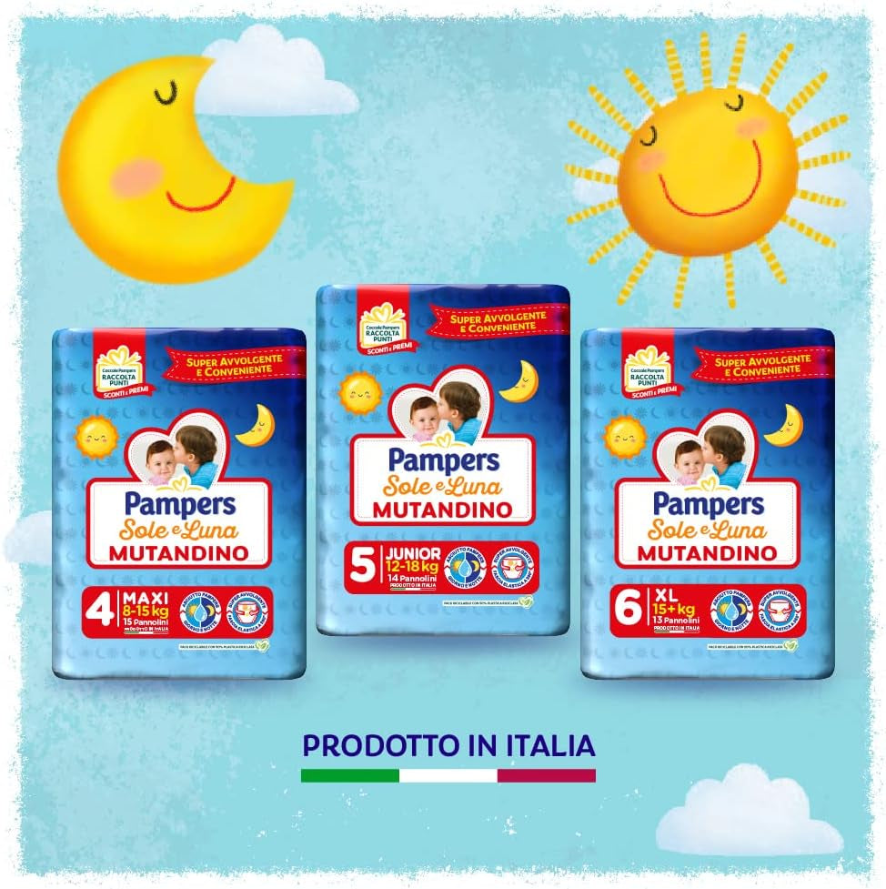 Pampers Sole e Luna Maxi blöja, storlek 4 (8-15 kg), 60 blöjor