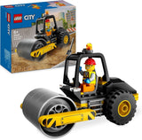 LEGO City Road Roller Construction Fordon för 5 år gamla barn Steam Roller Leksak med byggnadsarbetare Minifigur Fantasifull lekupplevelse för pojkar och flickor Liten rolig present 60401 Byggset Beuche den LEGO-Store Singel