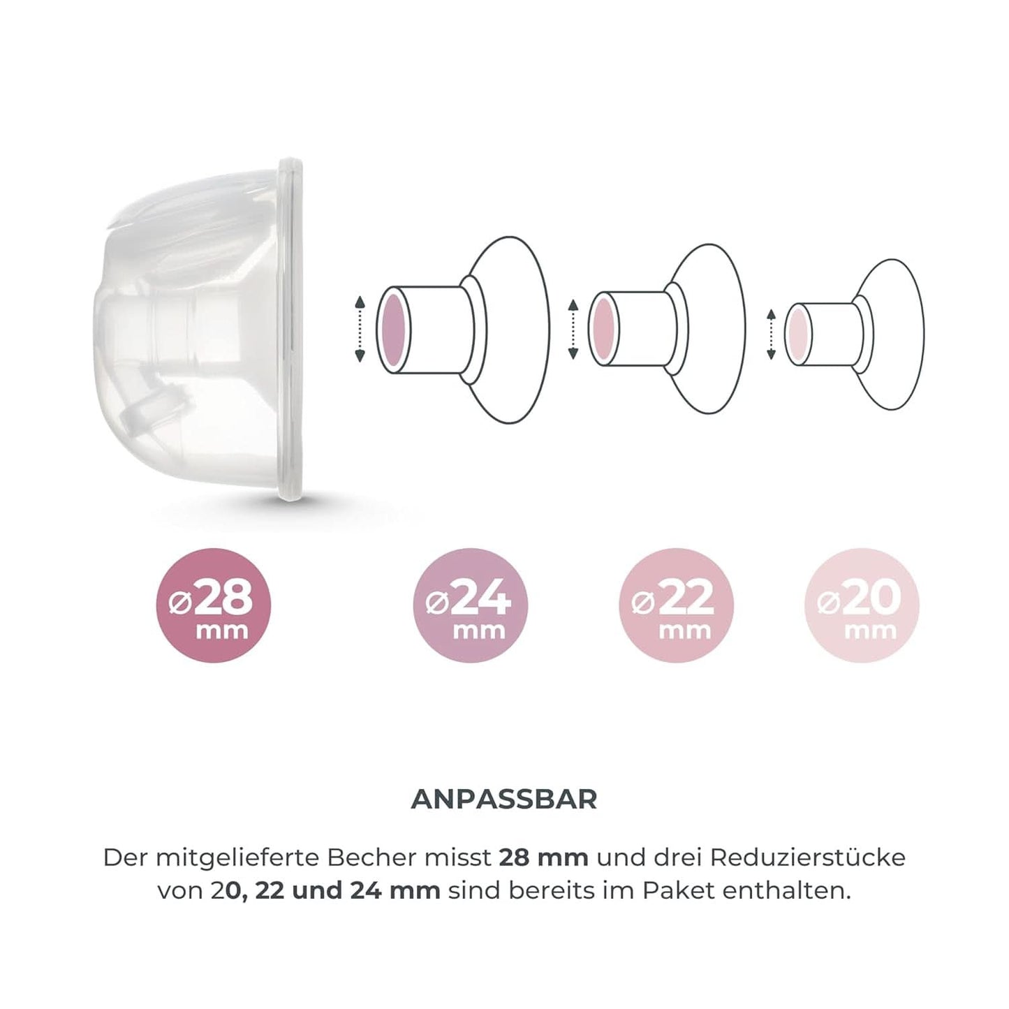 Nuvita Materno Smart Wear 1287W - Hands-free bärbar elektrisk bröstpump - 3-fas teknologi, anpassningsbar, portabel, dubbel bröstpump konverteringssats tillgängligt Tillbehör Mat och amning Bebe Naty Shop