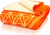 Glat bekväm filt Flower of Life Pink-Ecru XL, 150X200 Cm, extra fluffig som en sofffilt sofffilt, yogafilt livfilt, plysch soffpläd Sängar och filtar Glat Orange-Ecru 150X200Cm