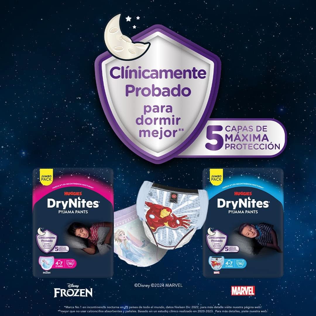 Dry Nites pyjamasbyxor för tjejer 3-5 år, 1 pack (16 st) Naty Shop