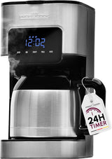 Kaffemaskin Profi Cook | 8-10 koppar | Timer | Sensor Touch-kontroller | 1,2 liter dubbelvägg termokanna | Smakförsegling | Kaffebryggare med filter i rostfritt stål | PC-KA 1191