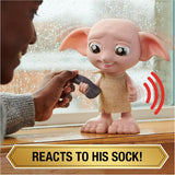 Spin Master 6067280 Wizarding World Harry Potter Magical Interactive Dobby Elf Sock Doll, 30+ ljud och fraser, 21,6 cm, barnleksak, svart