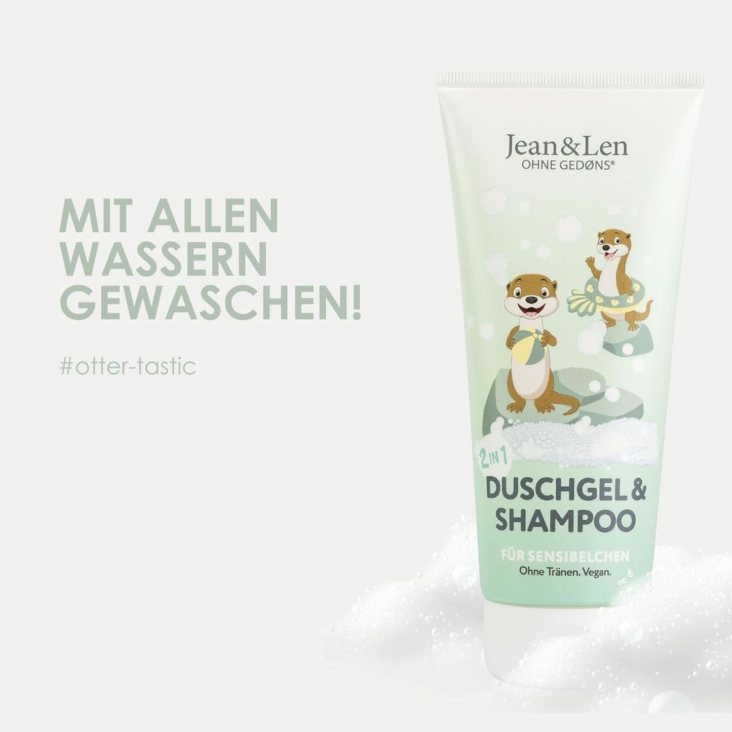 Jean & Len 2 in1, Duschgel och schampo för känsliga barn, 200 ml Dusch och bad Naty Shop