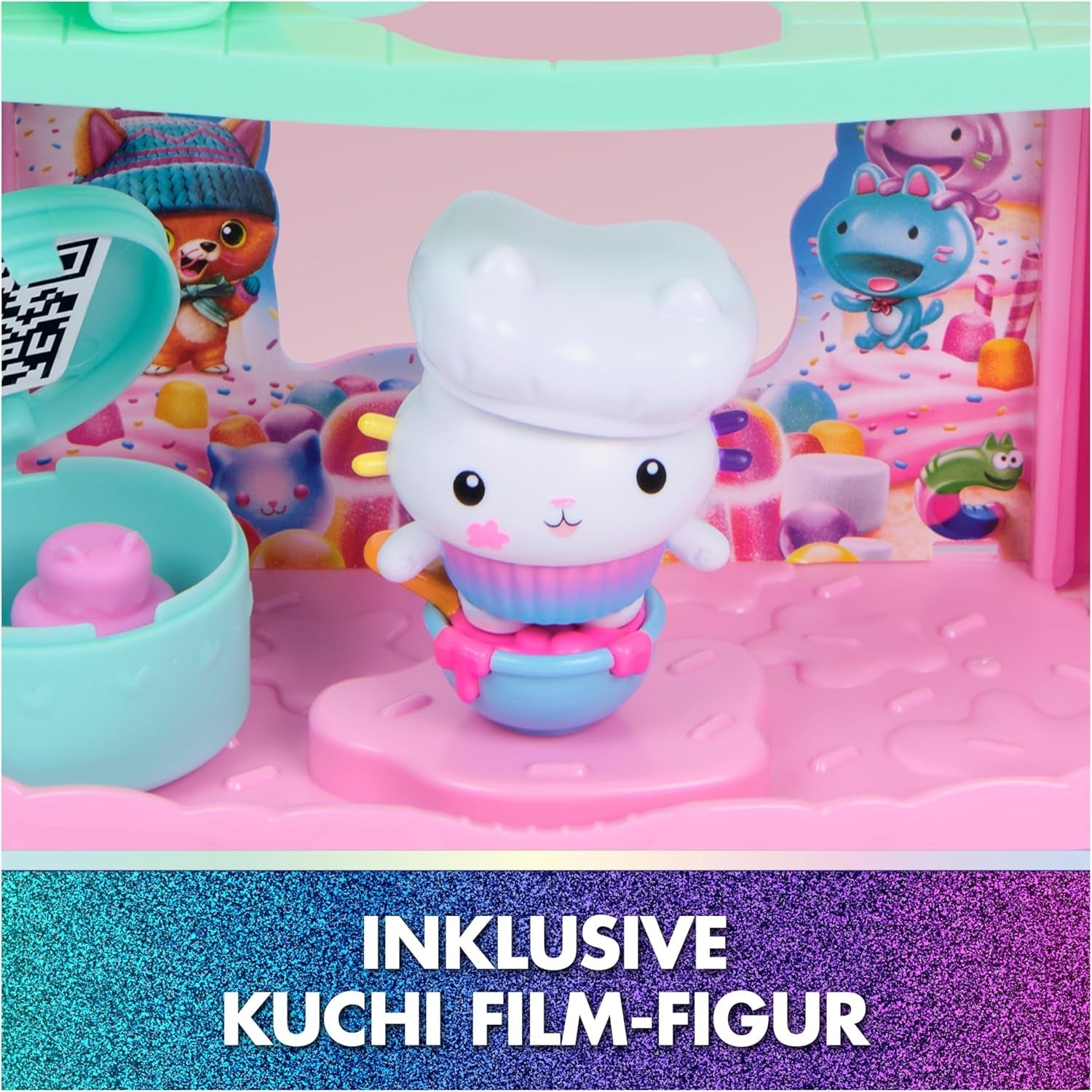 DREAMWORKS GABBY'S DOLLS HOUSE: THE MOVIE - Portal Room Kuchi's Sugar Sprinkled Kitchen med figur och tillbehör, för åldrarna 3 och uppåt