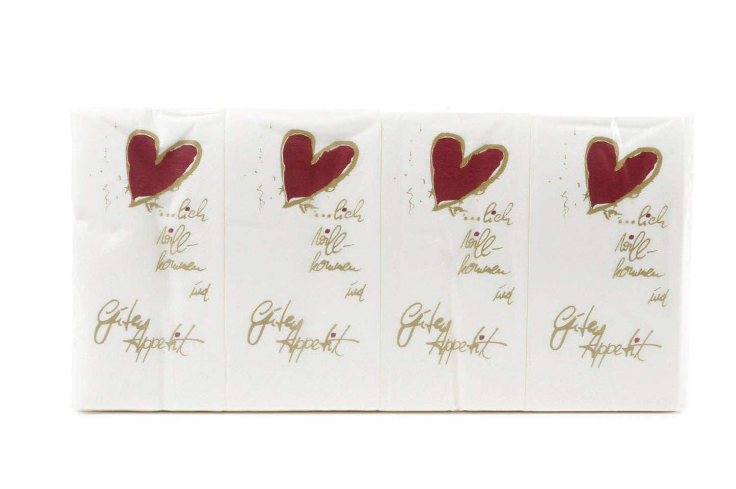 Servetter med roliga motiv, 2 lager, Welcome / Bon Appetit 33 X 33 Cm 1/8-faldig, 8-pack (8 X 250 st)