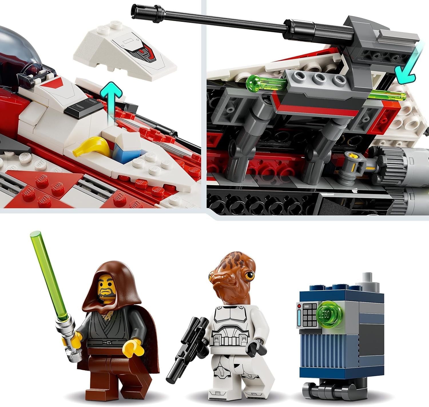 LEGO Star Wars Jedi Bobs Starfighter Byggleksak Rymdskepp Leksaksklossar Populär karaktär Födelsedagspresent för pojkar Flickor och alla fans över 8 år 75388 Byggset Beuche den LEGO-Store