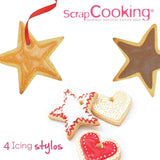 Scrapcooking - 4-delade markörer: guld, choklad, vit och röd - dekorativa ätbara pennor för att skriva och rita på desserter, kakor och kex