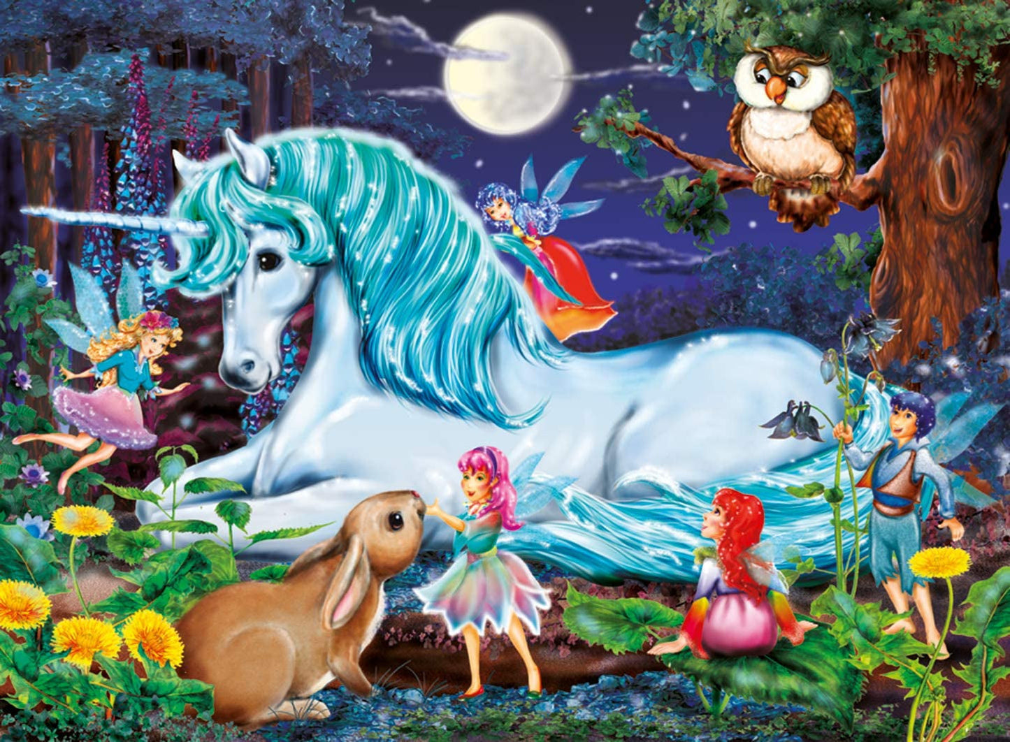 Ravensburger pussel för barn - 10793 I den förtrollade skogen - Enhörningspussel för barn 6 år och äldre, med 100 bitar i XXL-format Puzzle Naty Shop