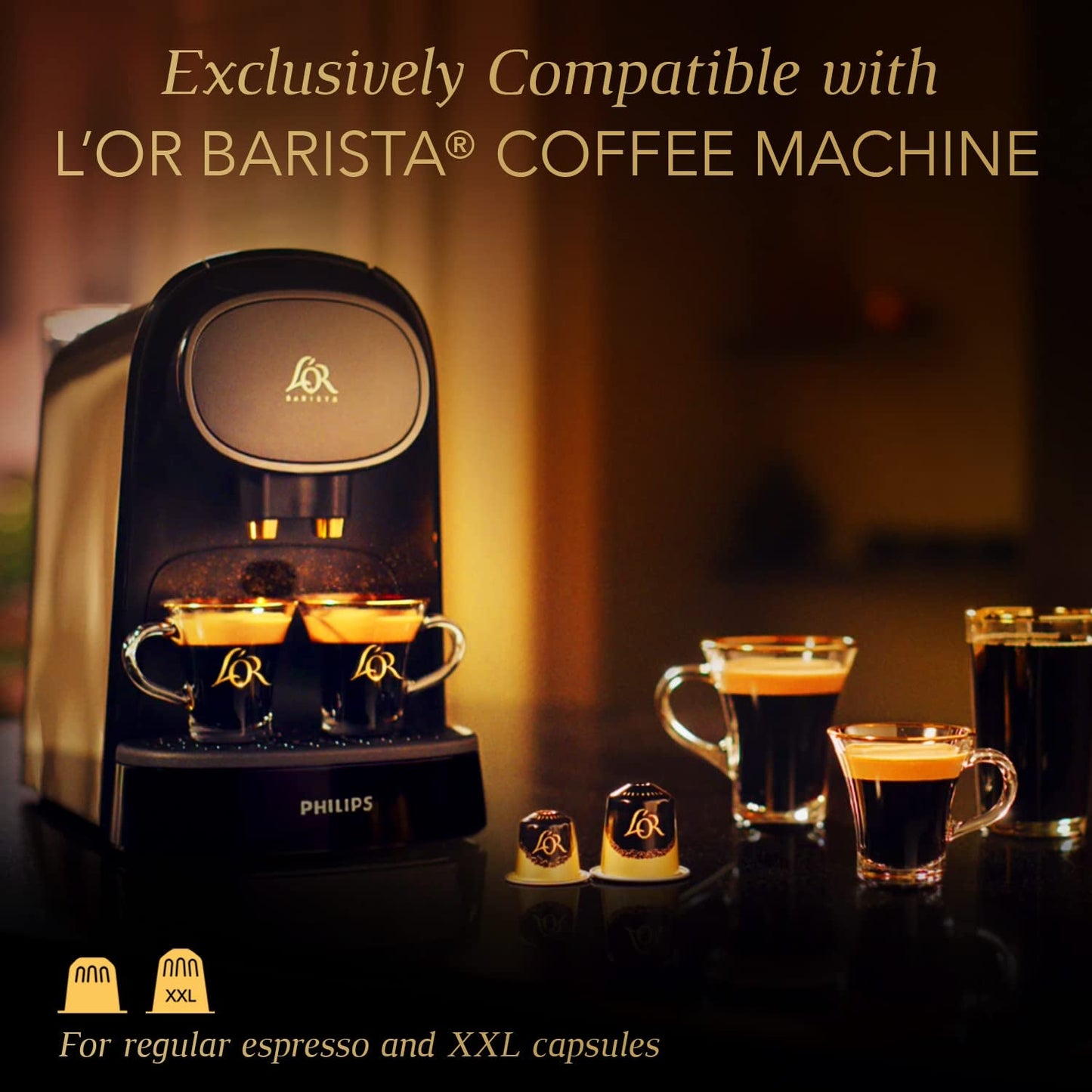L'OR Barista Kaffeekapseln Ristretto, exklusivt för L'OR Barista Maschinen, 5er Pack, 5 x 10 Kapseln