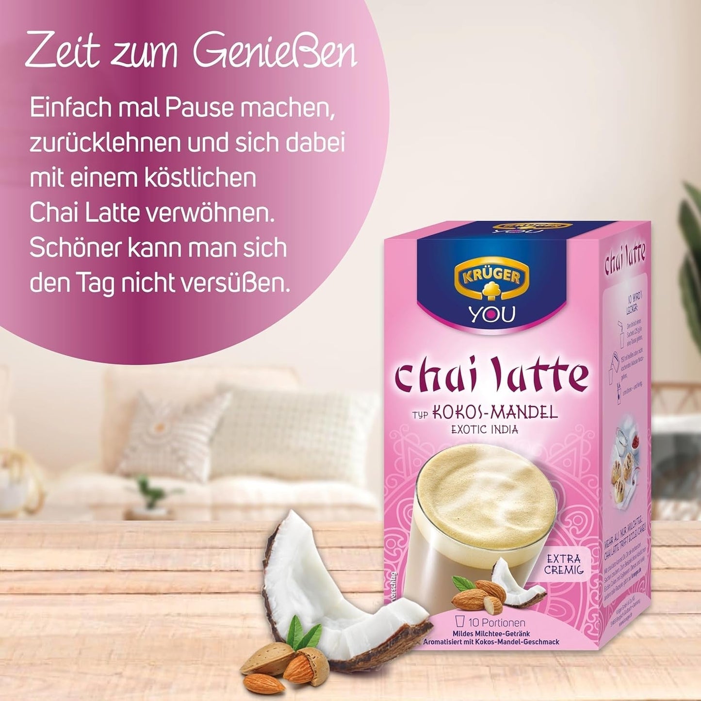 KRÜGER Chai Latte Exotic India typ kokos-mandel (1 x 0,25 kg)