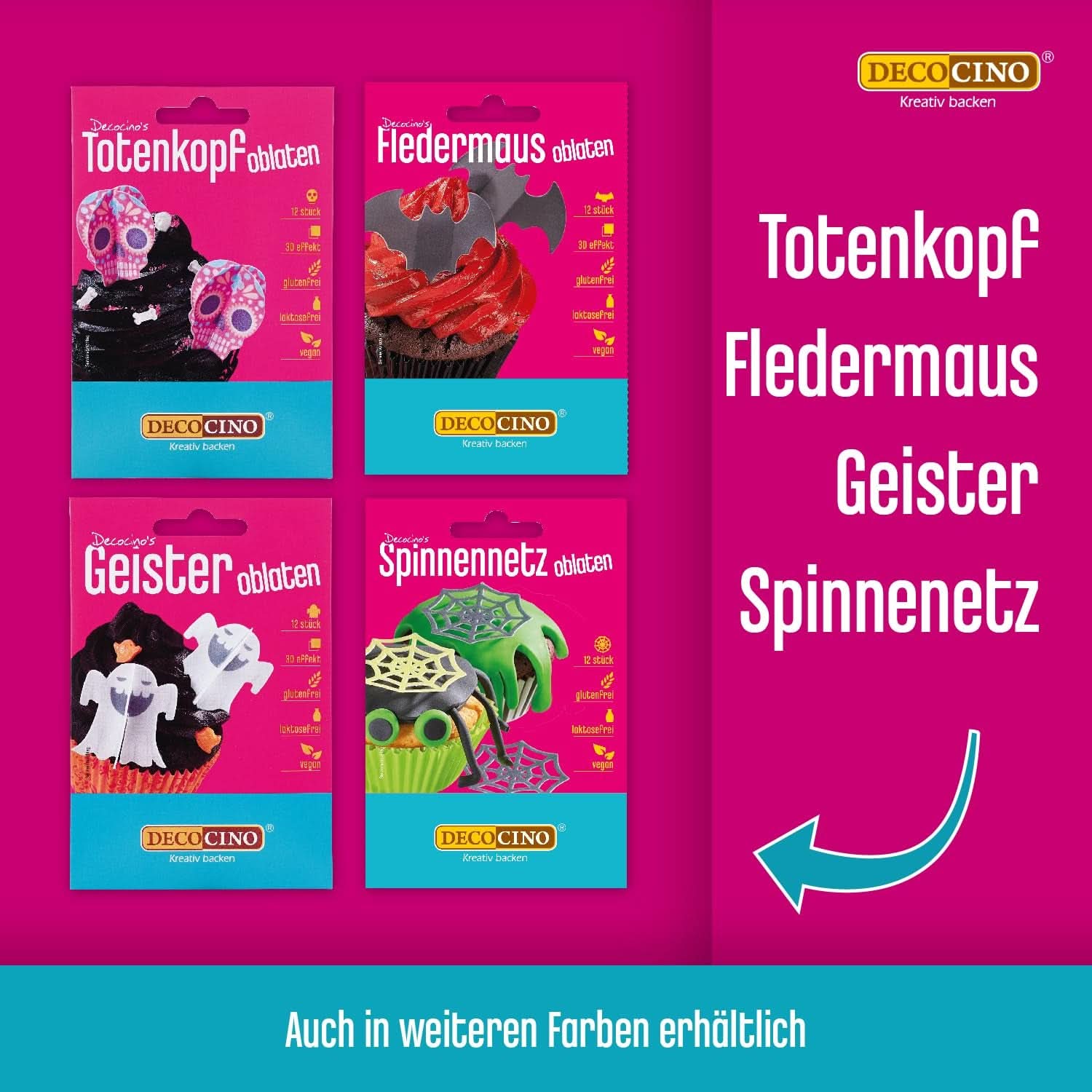 Decocino Halloween Strössel, flerfärgat, 120 gram Strössel Naty Shop