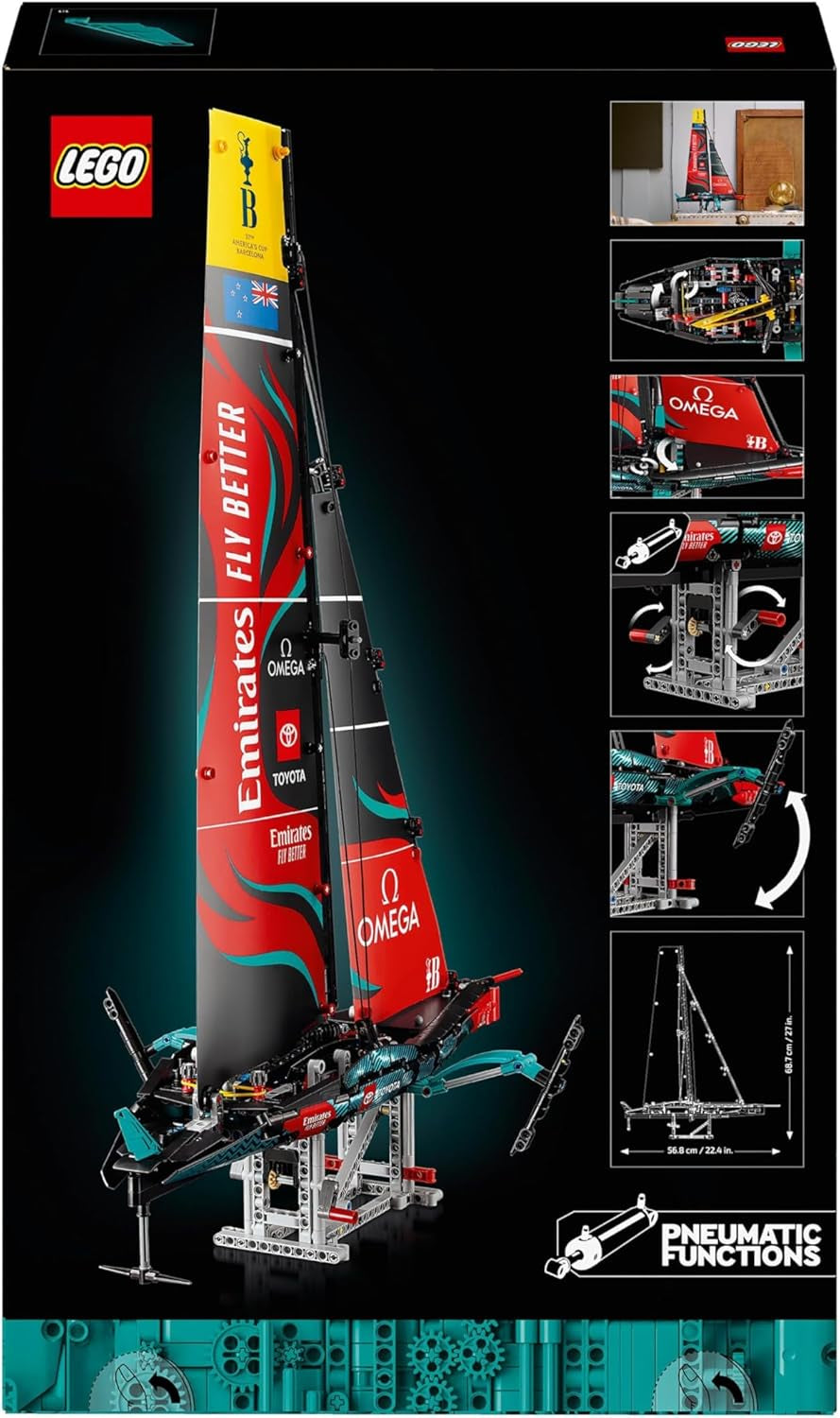 LEGO Technic Emirates Team Nya Zeeland AC75 Racing Yacht Vuxen Segelbåt Byggsats Gåva för män och kvinnor Kreativ och avkopplande aktivitet 42174 Byggset Besuche den LEGO-Store