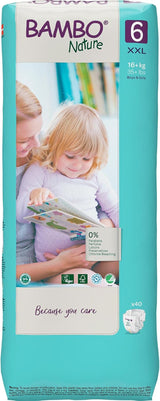 Bambo Nature Premium Eco-blöjor, storlek 6, 1,63 kg
