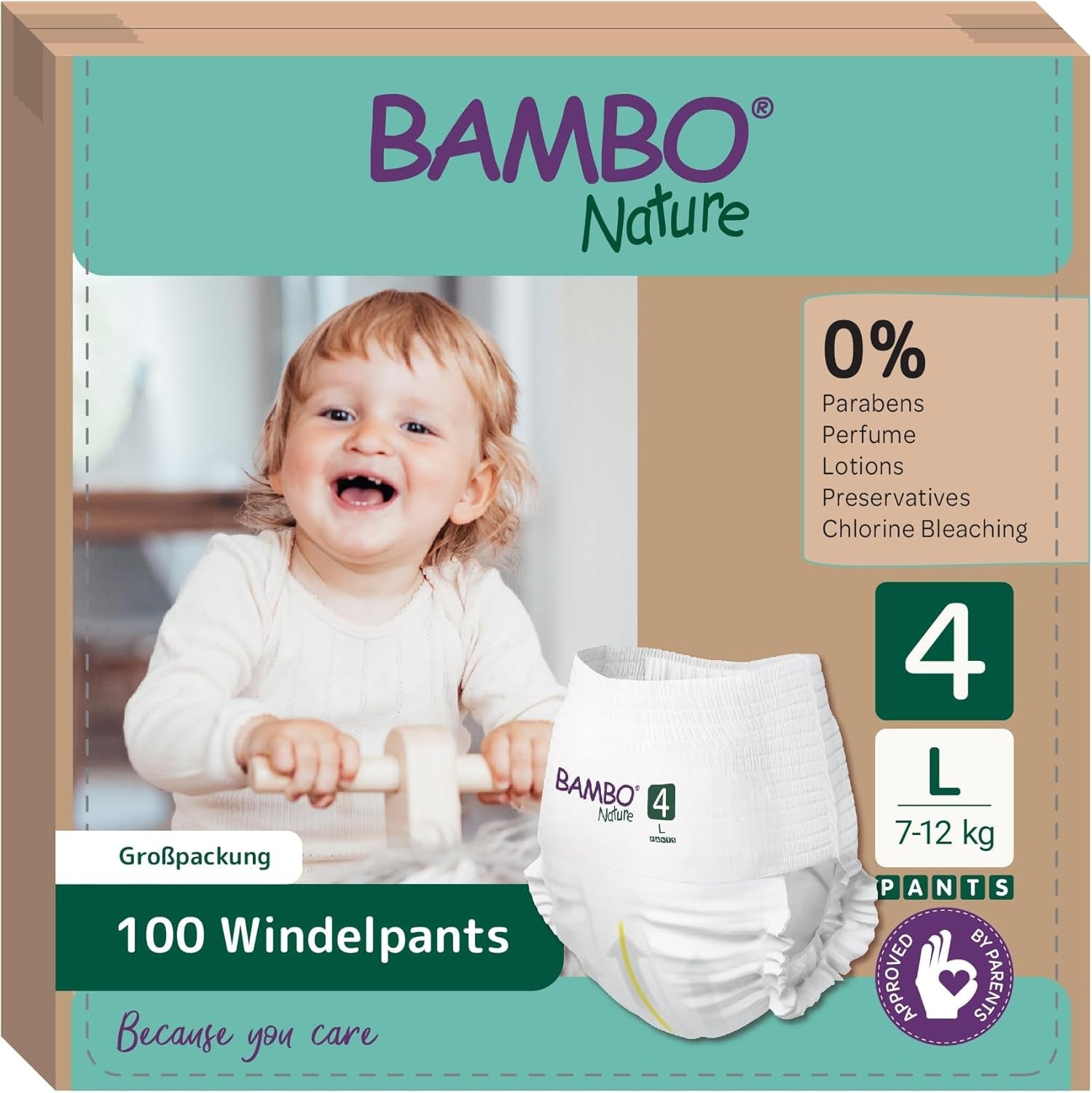 Bambo Nature Babyblöjor, storlek 6 (15+ kg) - Månadslåda med 90 | Spädbarnsblöjor med förbättrat läckageskydd | Maximal komfort och frihet för aktiva barn | Dermatologiskt testade blöjor
