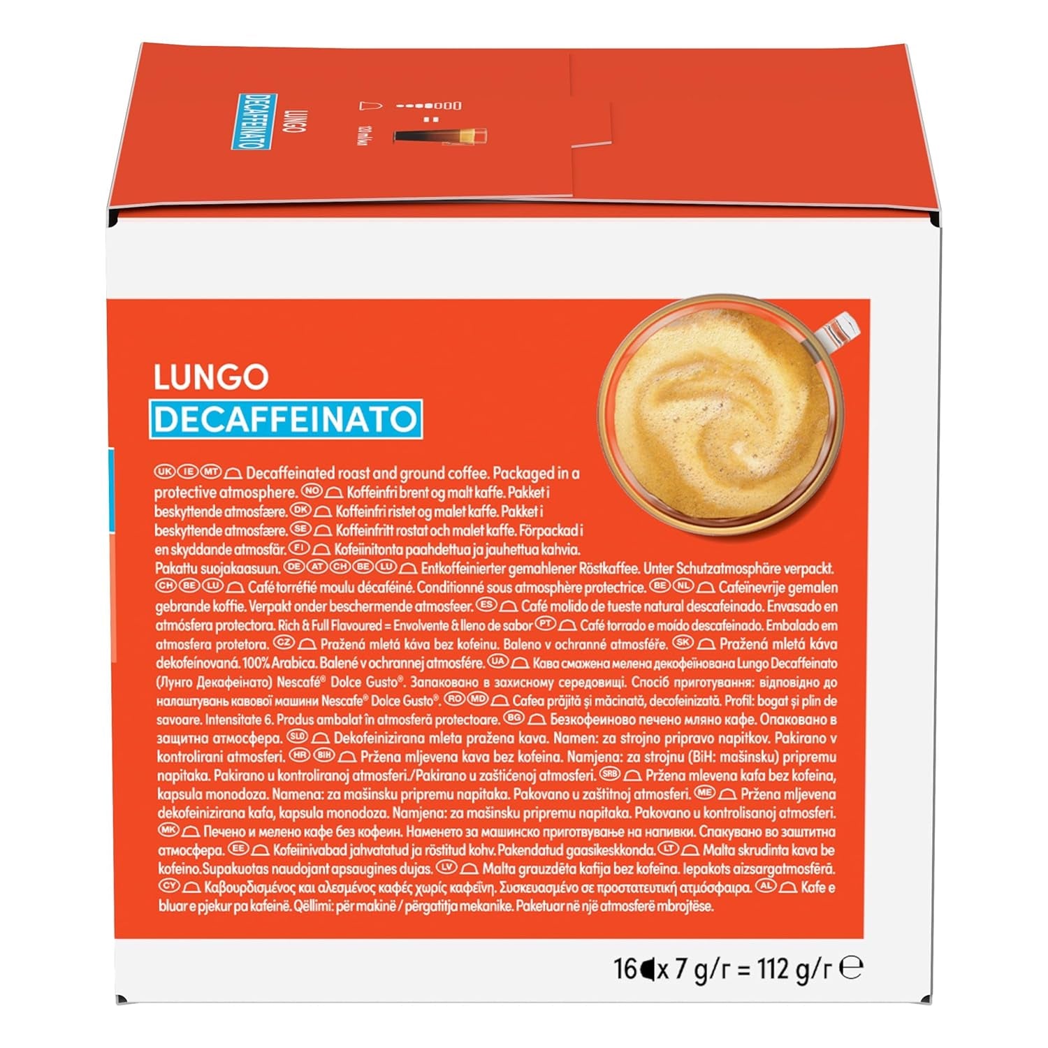 NESCAFÉ DOLCE GUSTO Lungo Decaffeinato kaffekapslar 3er Pack (3 x 16 kapslar)