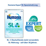 Humana SL Expert, från födseln, specialformel för komjölkintolerans orsakad av laktosintolerans, galaktosemi eller komjölksproteinallergi, för spädbarn och småbarn, 600g