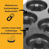 Birkmann, Easy Baking, Donutblech, Backform Für 6 Donuts, Mit Hochwertiger Antihaftbeschichtung, Ø 9 Cm, Mit Rezept, 881631 Formar och brickor för bakning Naty Shop